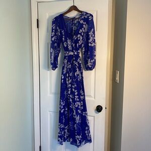 Calvin Klein chiffon long sleeve maxi dress